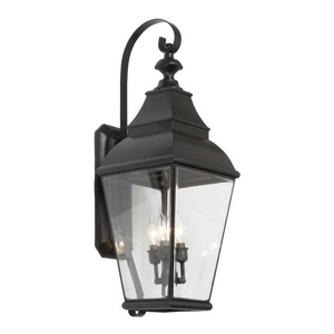 Bristol 3 Light Outdoor Wall Lantern In Charcoal And Beveled Glass