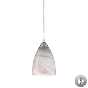 Pierra 1 Light Pendant In Satin Nickel And Creme Glass - Includes Recessed Lighting Kit