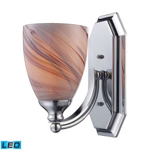 Bath And Spa 1 Light Led Vanity In Polished Chrome And Creme Glass