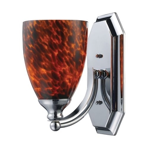 Bath And Spa 1 Light Vanity In Polished Chrome And Espresso Glass