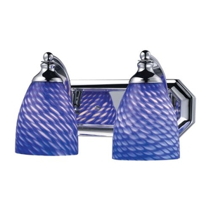 Bath And Spa 2 Light Vanity In Polished Chrome And Sapphire Glass