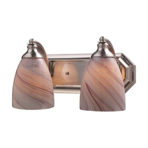 Bath And Spa 2 Light Vanity In Satin Nickel And Creme Glass
