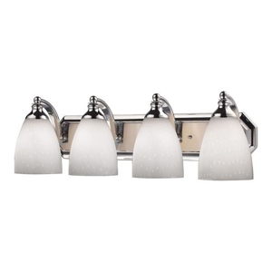 Bath And Spa 4 Light Vanity In Polished Chrome And Simple White Glass