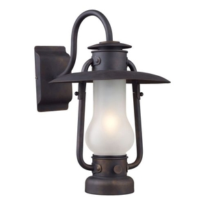 Chapman 1 Light Sconce In Matte Black And Acid Etched Glass