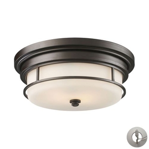 Newfield 2 Light Flushmount In Oiled Bronze - Includes Recessed Lighting Kit