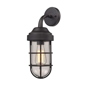 Seaport 1 Light Wall Sconce In Oil Rubbed Bronze And Clear Glass