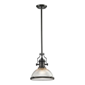 Chadwick 1 Light Pendant In Oil Rubbed Bronze And Halophane Glass