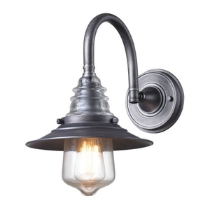 Insulator Glass 1 Light Wall Sconce In Weathered Zinc