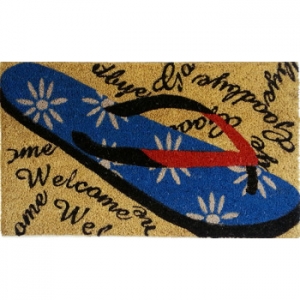 Welcome Flip Flop Vinyl Back Doormat