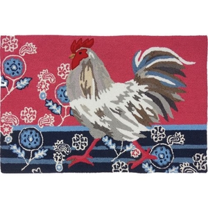 Patriotic Rooster Polyester Rug, 22 x 34 in.