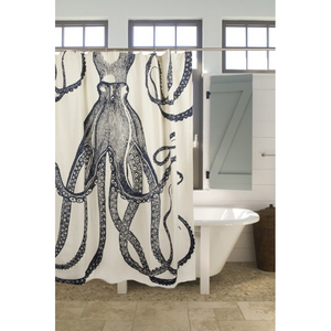 Octopus Shower Curtain - Ink