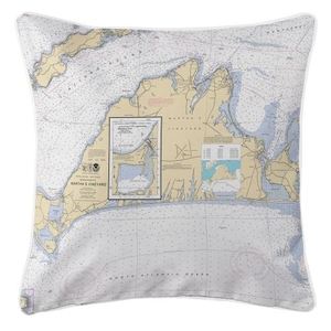 Martha'S Vineyard, Massachusetts Nautical Chart Pillow