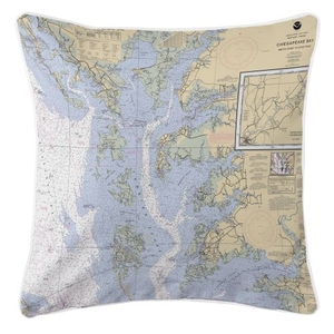 Md-Chesapeake Bay, Md-Va Nautical Chart Pillow