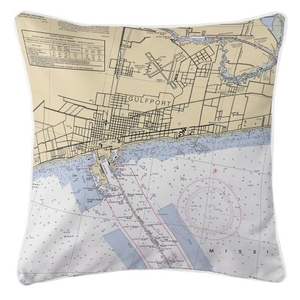 Gulfport, Minnesota Nautical Chart Pillow