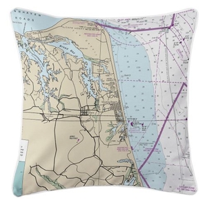 Virginia Beach, Virginia Nautical Chart Pillow