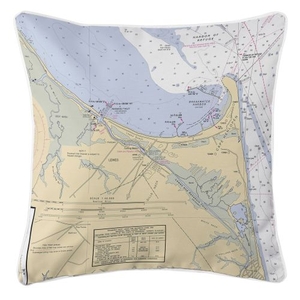 Lewes, Delaware Nautical Chart Pillow