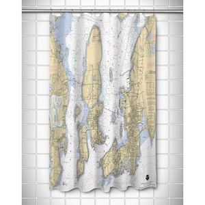 Ri: Narragansett Bay, Ri Nautical Chart Shower Curtain