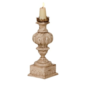Carved Candle Stand, Crossroads Rosa