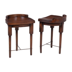 European Farmhouse Counter Stool In Deep Forest Stain, Brown