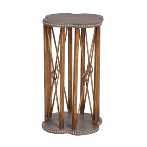 Bedford Accent Table, Gray, Gold