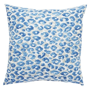 Snow Leopard Blue / Gray Animal Indoor / Outdoor Throw Pillow 20 inch