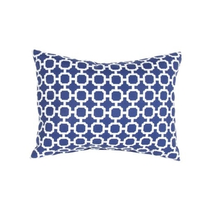 Hockley Blue / White Trellis Indoor / Outdoor Throw Pillow 18 inch
