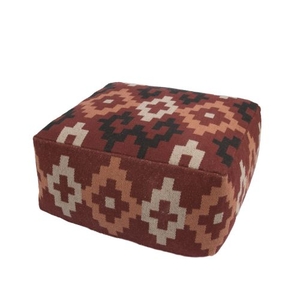 Museum IFA by Shex Red / Black Geometric Square Pouf
