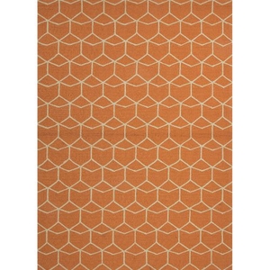 Estrellas Indoor / Outdoor Geometric Orange / Cream Area Rug (2'  x  3')