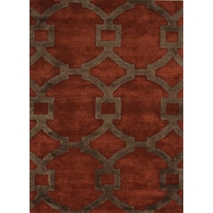 Regency Handmade Trellis Red / Brown Area Rug (8'  x  11')