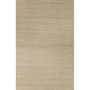 Diagonal Weave Natural Solid Beige / White Area Rug (2'6"  x  4')