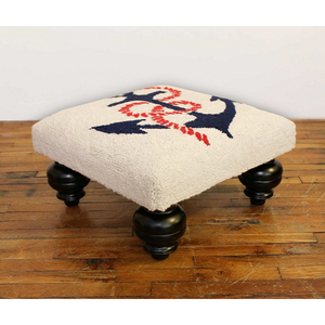Anchor Hooked Wool Stool