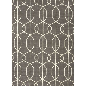 Naima Handmade Trellis Gray / White Area Rug (5'  x  8')