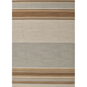 Kingston Handmade Stripe Brown / Gray Area Rug (2'  x  3')