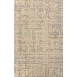 Pals Handmade Abstract Beige / Silver Area Rug (5'  x  8')