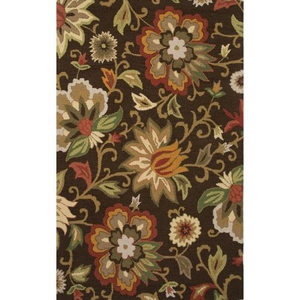 Zamora Handmade Floral Brown / Multicolor Area Rug (5'  x  8')