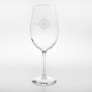 Compass Rose Large Wine Glass 18oz Set of 12