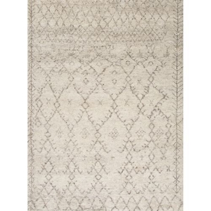 Zola Hand-Knotted Geometric Ivory / Brown Area Rug (8'  x  10')