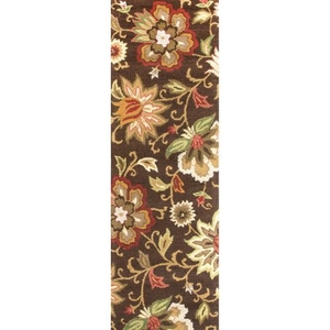 Zamora Handmade Floral Brown / Multicolor Runner Rug (2'6"  x  8')