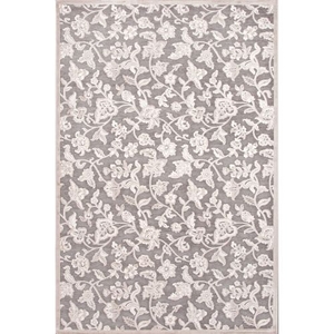 Lucie Floral Gray / White Area Rug (9'  x  12')