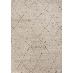 Zena Hand-Knotted Geometric Cream / Brown Area Rug (8'  x  10')