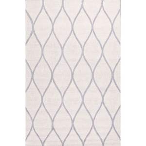 Marquia Handmade Geometric White / Gray Area Rug (8'  x  10')