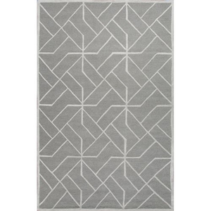 Zaniya Handmade Geometric Gray Area Rug (8'  x  10')