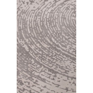 Daizy Cut & Loop Handmade Abstract White / Gray Area Rug (8'  x  10')