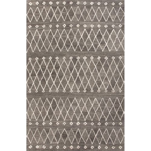 Sagar Handmade Geometric Gray / White Area Rug (8'  x  10')