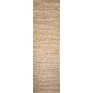 Clifton Natural Solid Tan / White Runner Rug (2'6"  x  9')