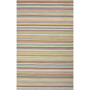 Pacifico Handmade Stripe Multicolor Area Rug (5'  x  8')