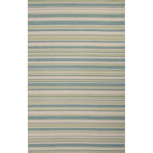 Tamarindo Handmade Stripe Blue / Green Area Rug (2'  x  3')