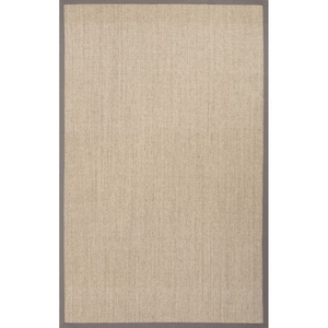Palm Beach Natural Bordered Beige / Gray Area Rug (3'  x  5')