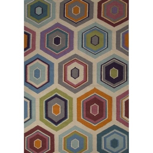 Mesilla Handmade Geometric Multicolor Area Rug (5'  x  8')