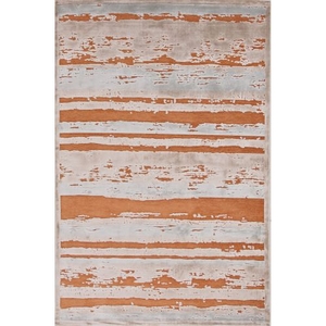 Dazzle Stripe Orange / Taupe Area Rug (9'  x  12')